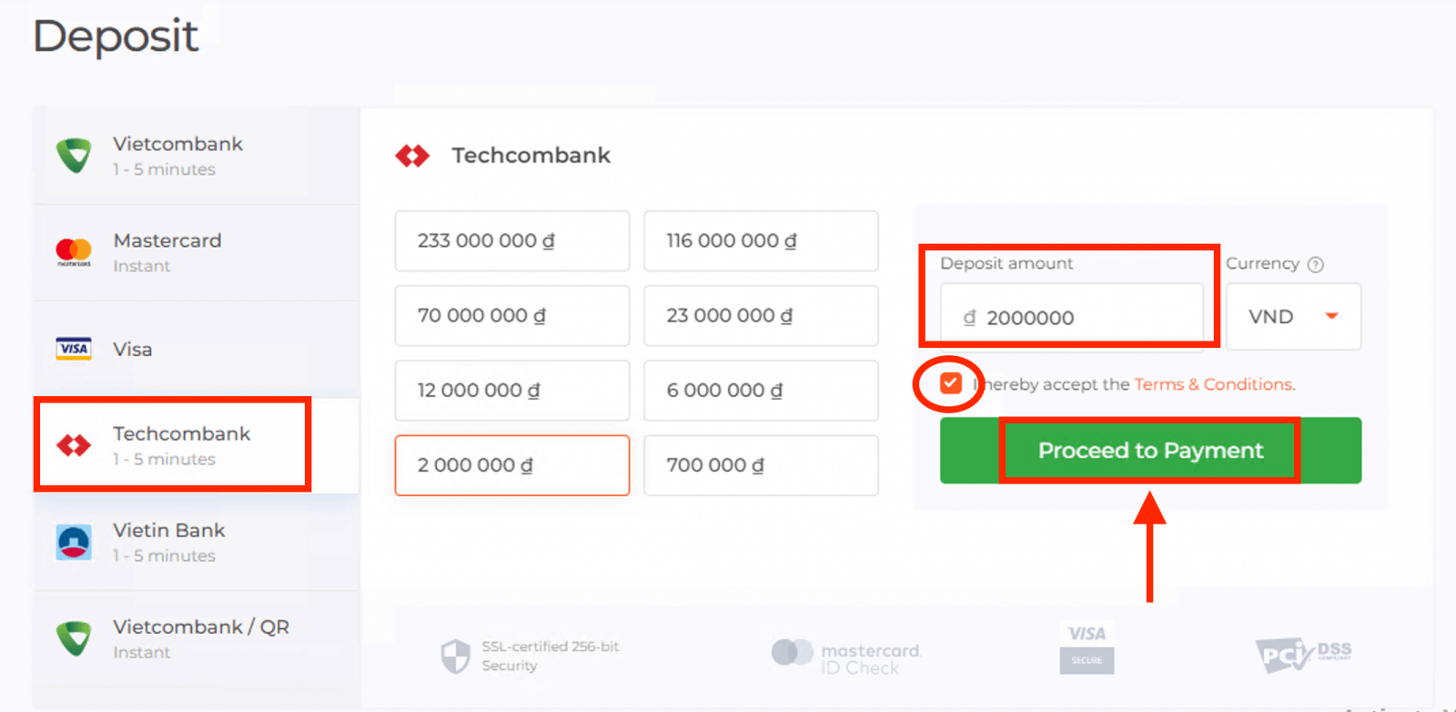 Gửi tiền trên IQ Option Việt Nam: Visa/Mastercard, Internet Banking & Ví điện tử