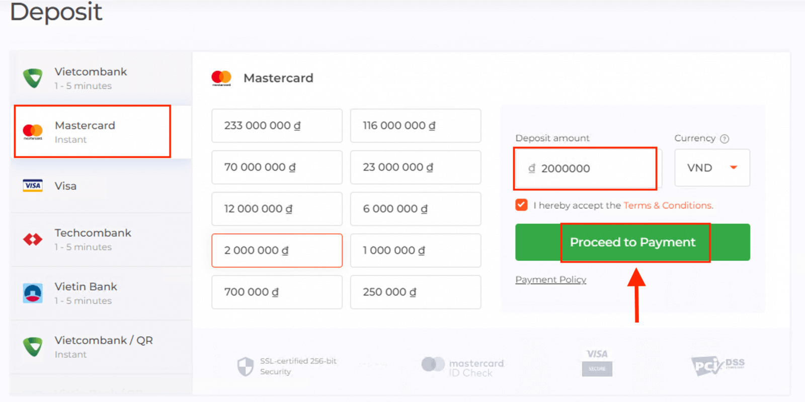 Gửi tiền trên IQ Option Việt Nam: Visa/Mastercard, Internet Banking & Ví điện tử